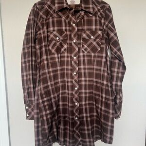 Gibson Brown and White Plaid Shirt